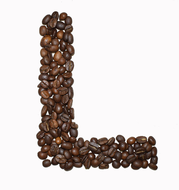 Koffie letter-L - Foto, afbeelding