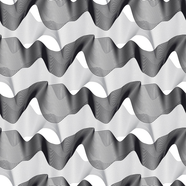 Δυναμικές 3D κυματιστές γραμμές χωρίς ραφή μοτίβο - Διάνυσμα, εικόνα