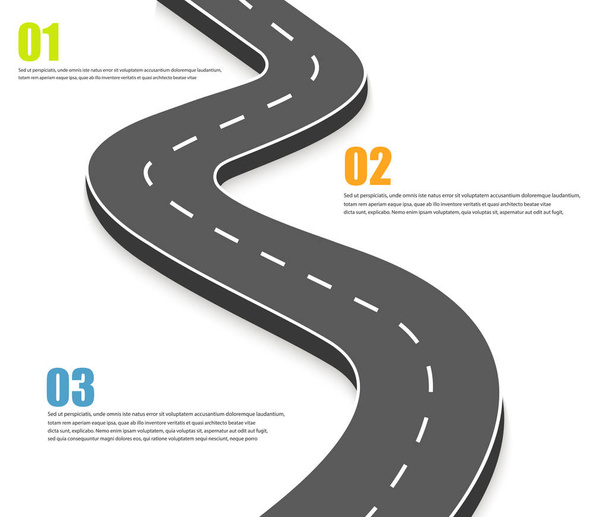 Curved road. Vector illustration - Vector, Image
