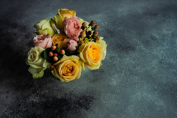 Floral card on concrete background - Photo, Image