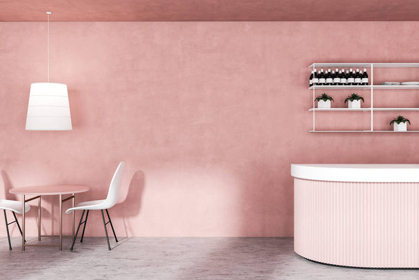 Minimalistic pink pub interior - Foto, imagen
