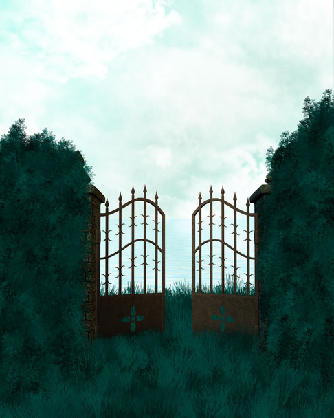 Outdoor Gate Background - Photo, Image
