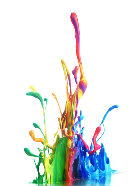 Colorful paint splashing - Photo, Image