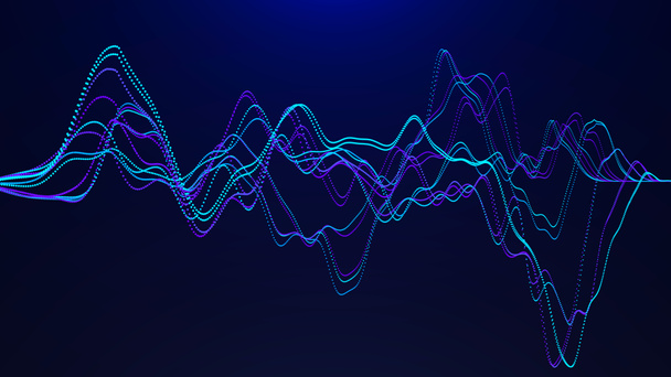 Fondo abstracto con ondas dinámicas. Visualización de macrodatos. Elemento de onda sonora. Ecualizador de tecnología para música
. - Foto, imagen