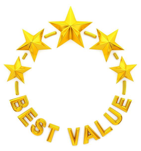Five golden star Best Value - Photo, Image