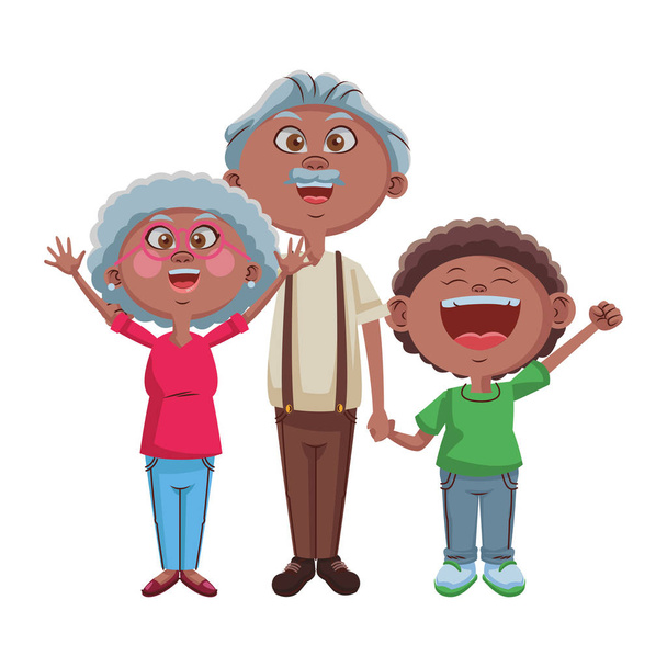Grandparents and grandchildrens - Vector, Image