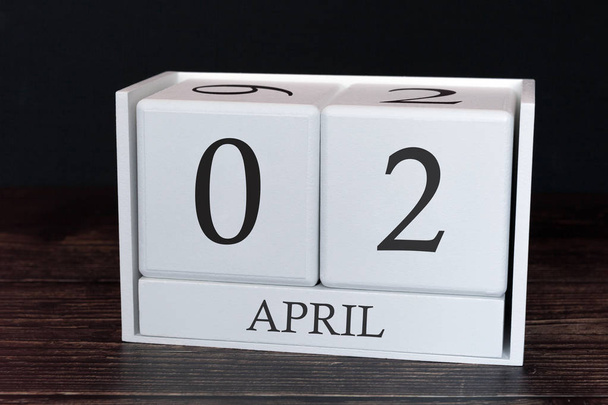 Business calendar for April, 2nd day of the month. Planner organizer date or events schedule concept. - Zdjęcie, obraz