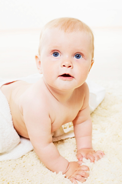 青い目を持つかわいい幼児 - 写真・画像