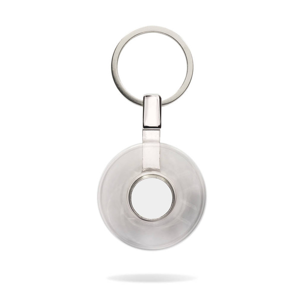 Motion of spinning or key ring on white background. Blank key chain for your design. Can put text, image, and logo. - Photo, Image