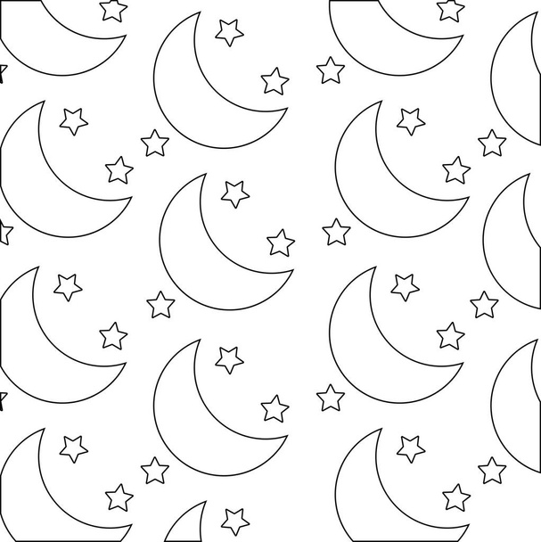 vzor měsíců a hvězd - Vektor, obrázek