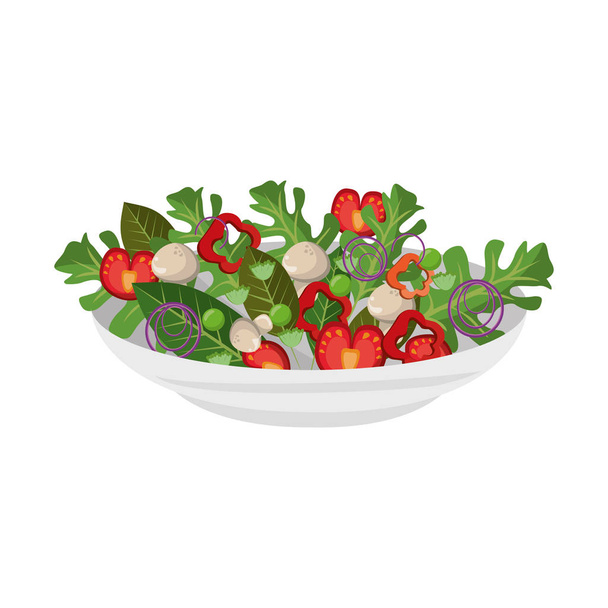 Healthy salad with vegetables - Vector, Image