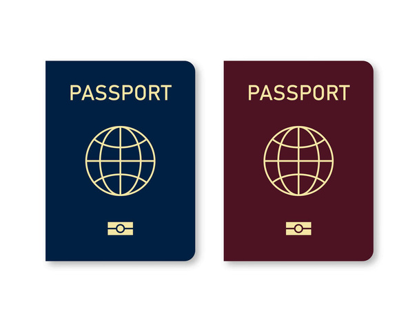 Uluslararası pasaport beyaz arka planda izole edilmiş. Seyahat belgesi. Dünya göçü. - Vektör, Görsel
