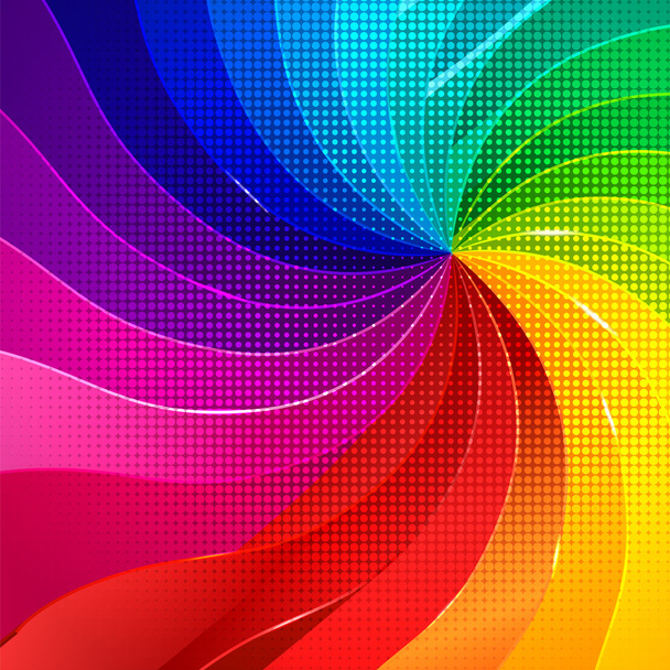 Colorful background with rainbow waves - Vector, Imagen