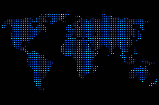 Mavi Led ışıklandırmasından dünya haritası - Fotoğraf, Görsel