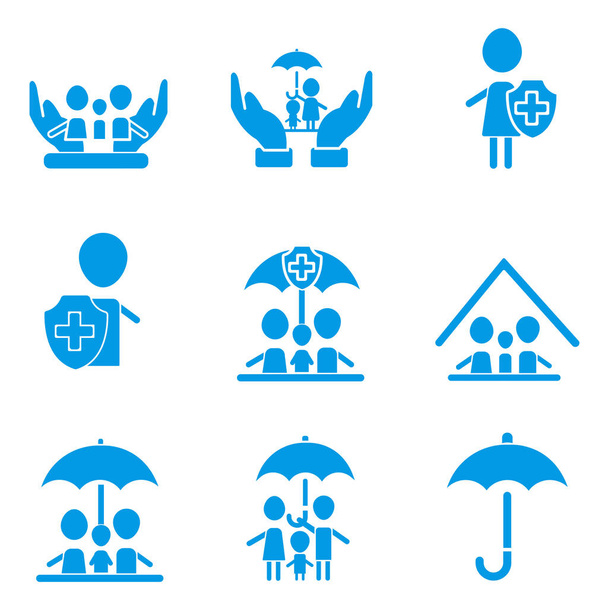 Familie levensverzekeringen pictogram - Vector, afbeelding