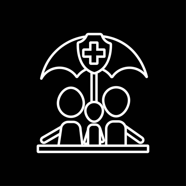 Ikona medycznych ubezpieczeń zdrowotnych - Wektor, obraz