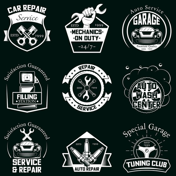 Vektor-Set von Auto-Service-Plaketten Etiketten Logo - Vektor, Bild