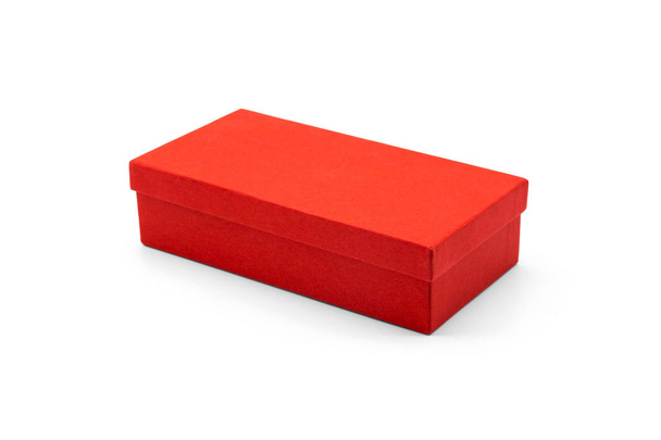 Clipping path red box on white background. - Photo, Image