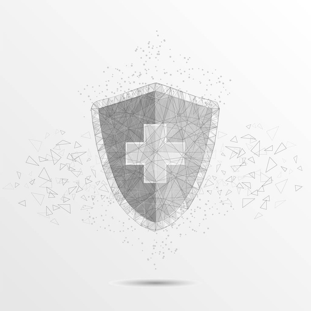 Medical protection concept vector polygonal art style illustration - Vektor, obrázek