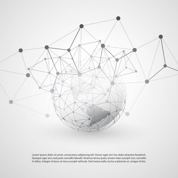 Cloud Πληροφορική και παγκόσμια δίκτυα concept σχεδιασμό με γήινη σφαίρα  - Διάνυσμα, εικόνα