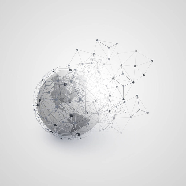 Хмарні обчислення та глобальні мережі концепція дизайну з землею глобус  - Вектор, зображення
