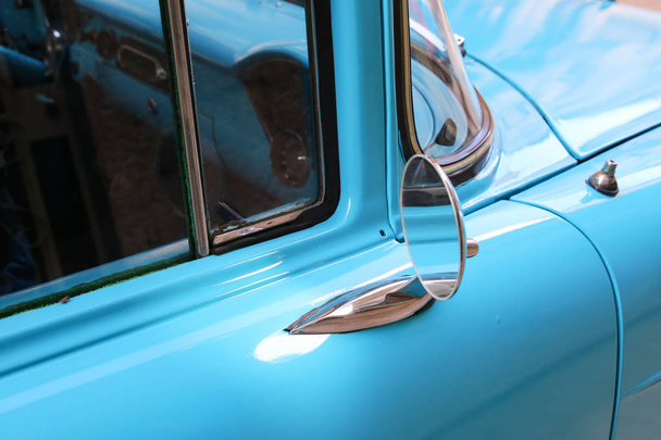 Detail of Blue oldtimer car - Φωτογραφία, εικόνα