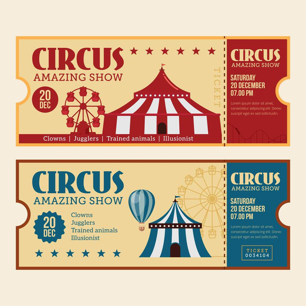 Horizontal vintage circus ticket - Vector, Image