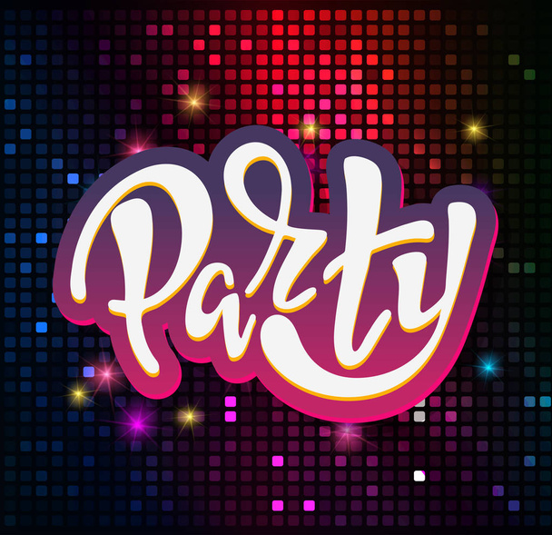 Cute lettering hand drawn doodle label art banner  - Party logo art - Vector, Imagen