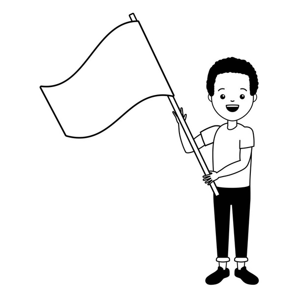 Jeune homme avec drapeau
 - Vecteur, image