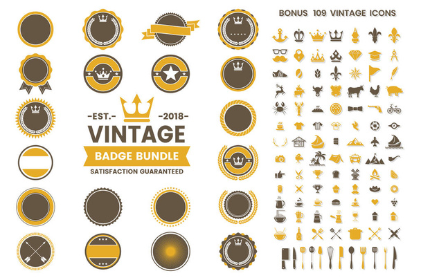 ヴィンテージ レトロなベクトルのロゴのバナー、ポスター、チラシ - ベクター画像