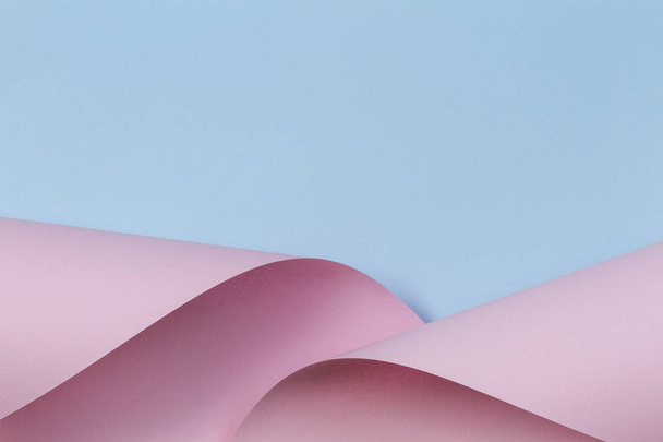 Abstrakti geometrinen muoto pastelli vaaleanpunainen ja sininen väri paperi tausta - Valokuva, kuva