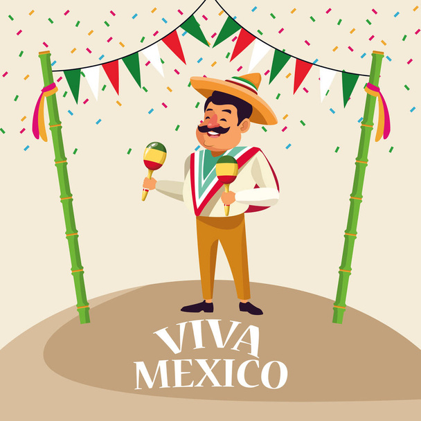 Viva Mexico Karikaturen - Vektor, Bild