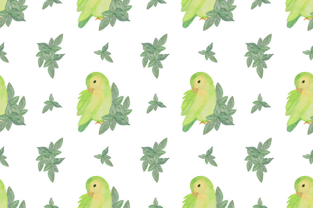 parrot_leaves seamless pattern - Photo, Image
