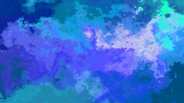 astratto animato scintillante colorato sfondo video loop senza soluzione di continuità - acquerello effetto splotch - blu ciano viola viola colore dello spazio esterno
 - Filmati, video