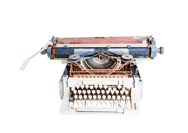 Vintage γραφομηχανή απομονωμένη σε λευκό φόντο - Φωτογραφία, εικόνα