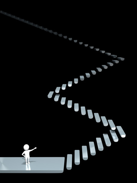 3D adam - merdiven - bilinmezlik - Fotoğraf, Görsel