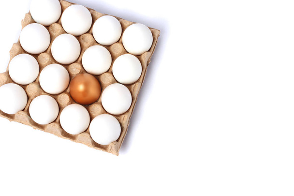 Huevos blancos en un cartón
 - Foto, imagen