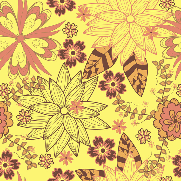 Vector seamless flower pattern - Vektor, kép