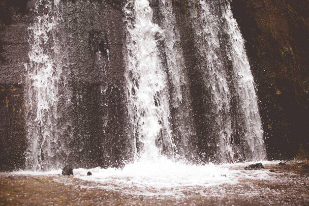 Fresh mountain waterfall background - Photo, Image