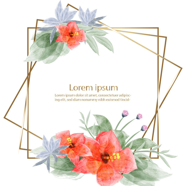 mooie Blossom Flower aquarel schilderen en frame of banner - Vector, afbeelding