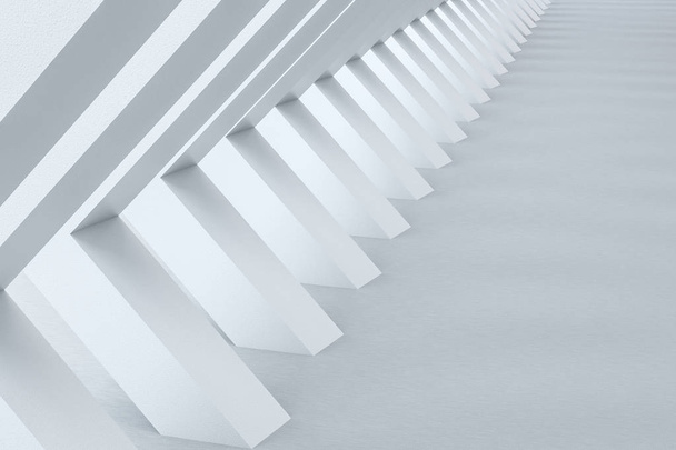 3D renderelés, fehér belső épületszerkezet - Fotó, kép