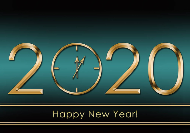 Feliz Ano Novo 2020. Relógio de Ano Novo
 - Foto, Imagem