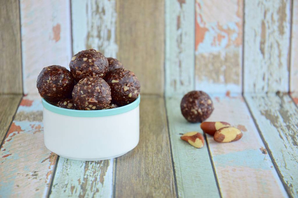 Healthy organic brazil nut coconut chocolate energy balls - Photo, Image