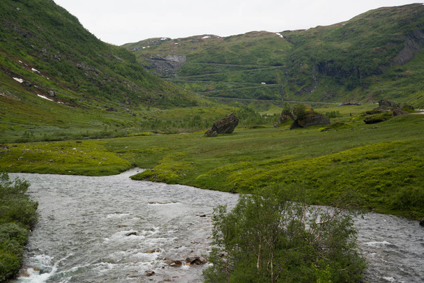 beautiful landscape view of Norway nature and river  - Photo, image