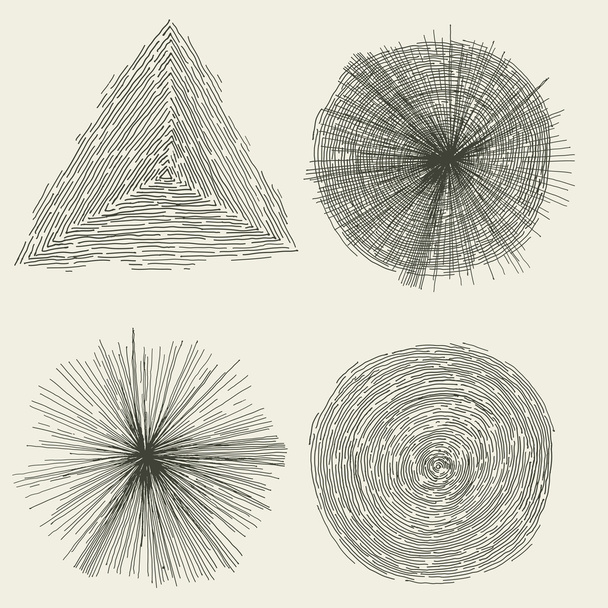 Círculos, salpicaduras y formas dibujadas a mano abstractas
 - Vector, imagen