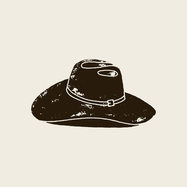 Силует ковбойського капелюха в вінтажному стилі
 - Вектор, зображення
