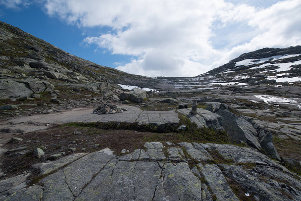 The summer view on the way to Trolltunga cliff (The Troll's tongue) in Odda - Photo, Image