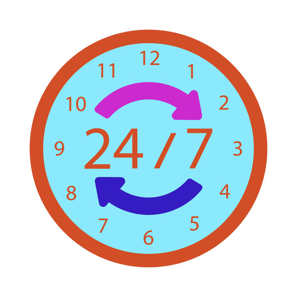 Icono 24 horas
 - Vector, Imagen