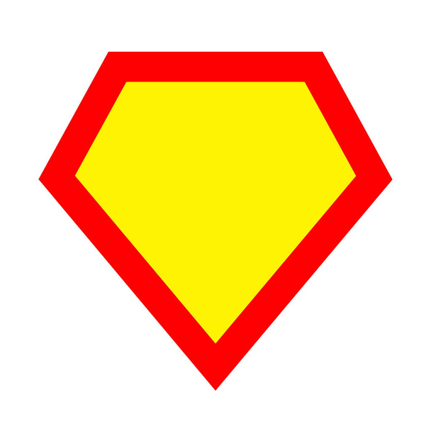スーパーヒーローのロゴテンプレート。赤、黄色 - ベクター画像