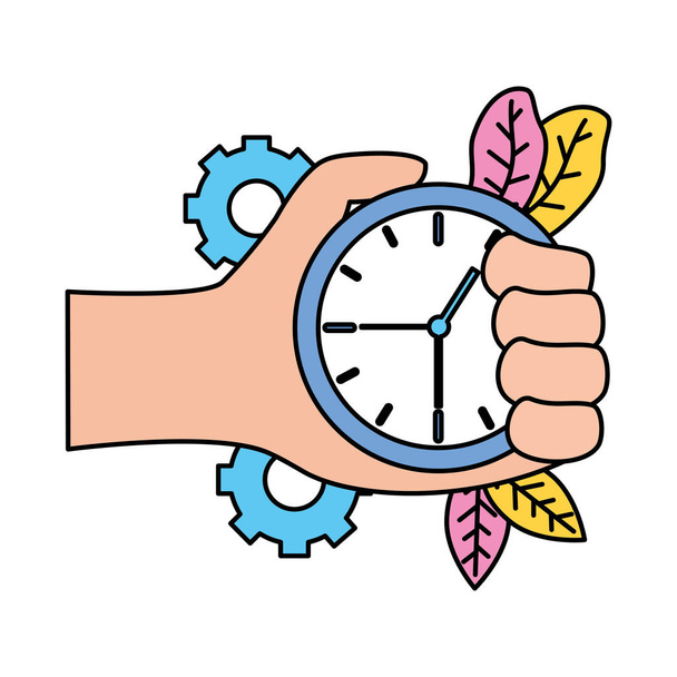 mano con hora del reloj
 - Vector, imagen